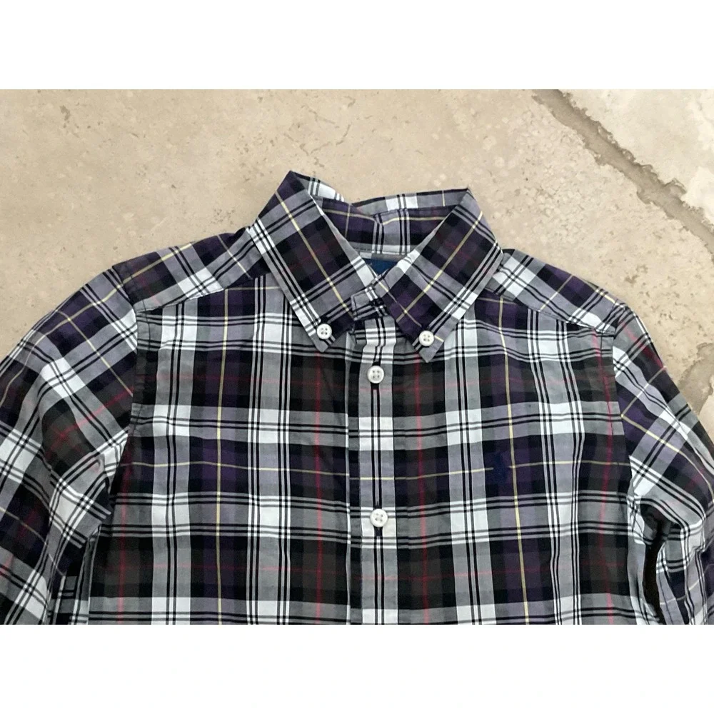 Ralph Lauren Polo Plaid Boys size 2T Button Down Shirt Long‎ Sleeve Cotton